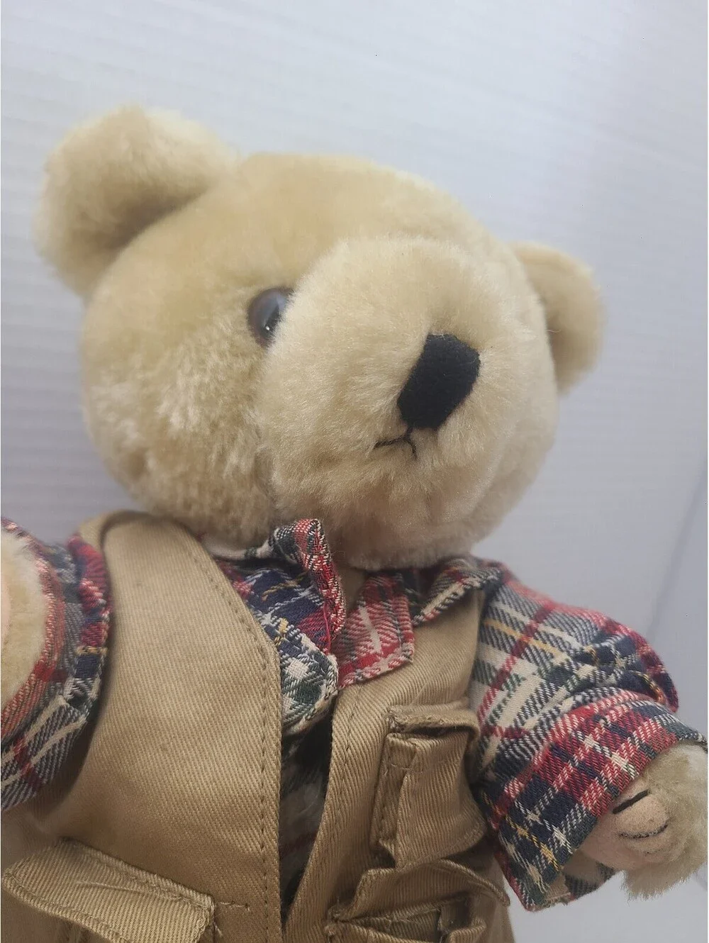 Tender Heart Treasures Plush Fisherman Teddy Bear Vintage 1992 w/ Stand